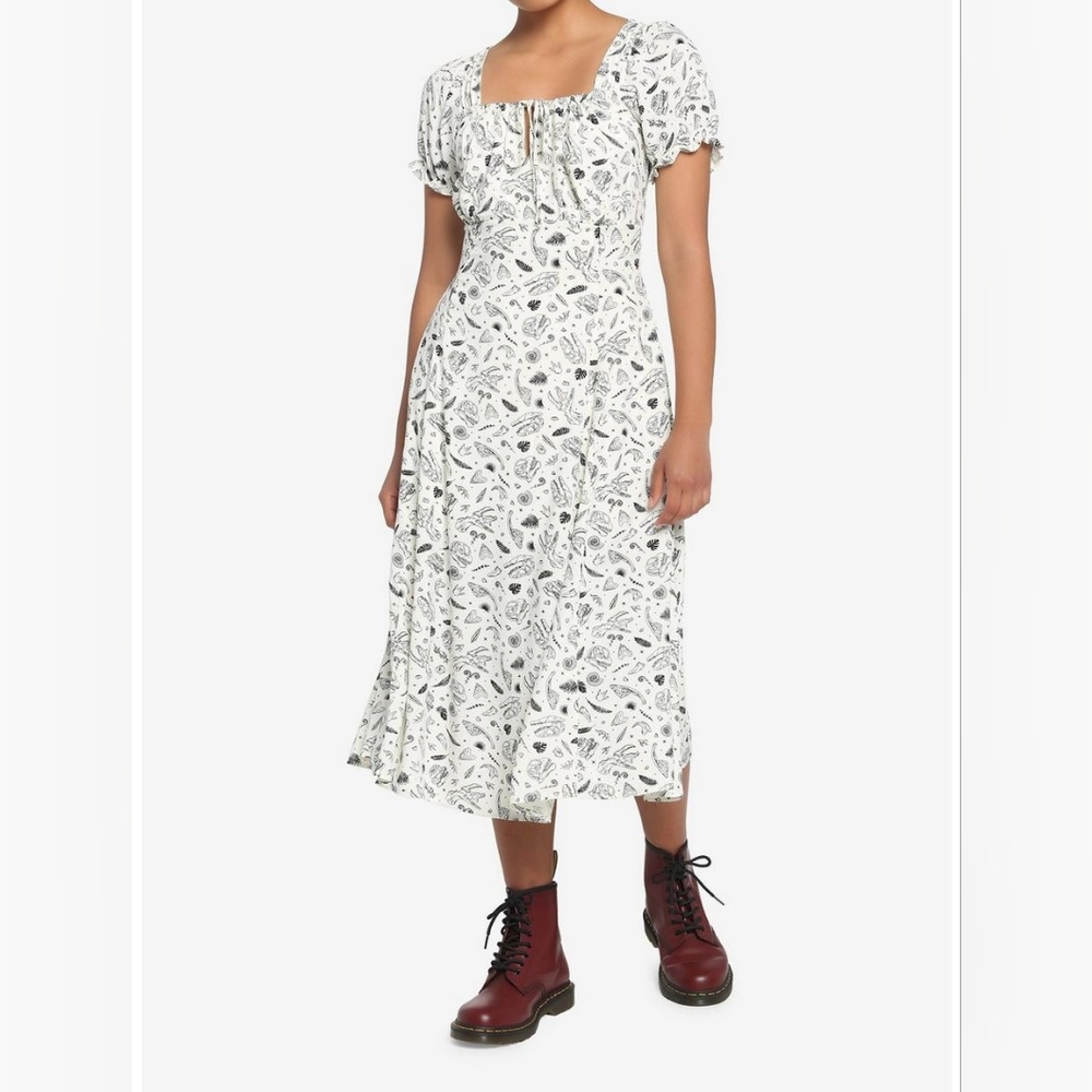 Dinosaur Fossil Empire Midi Dress